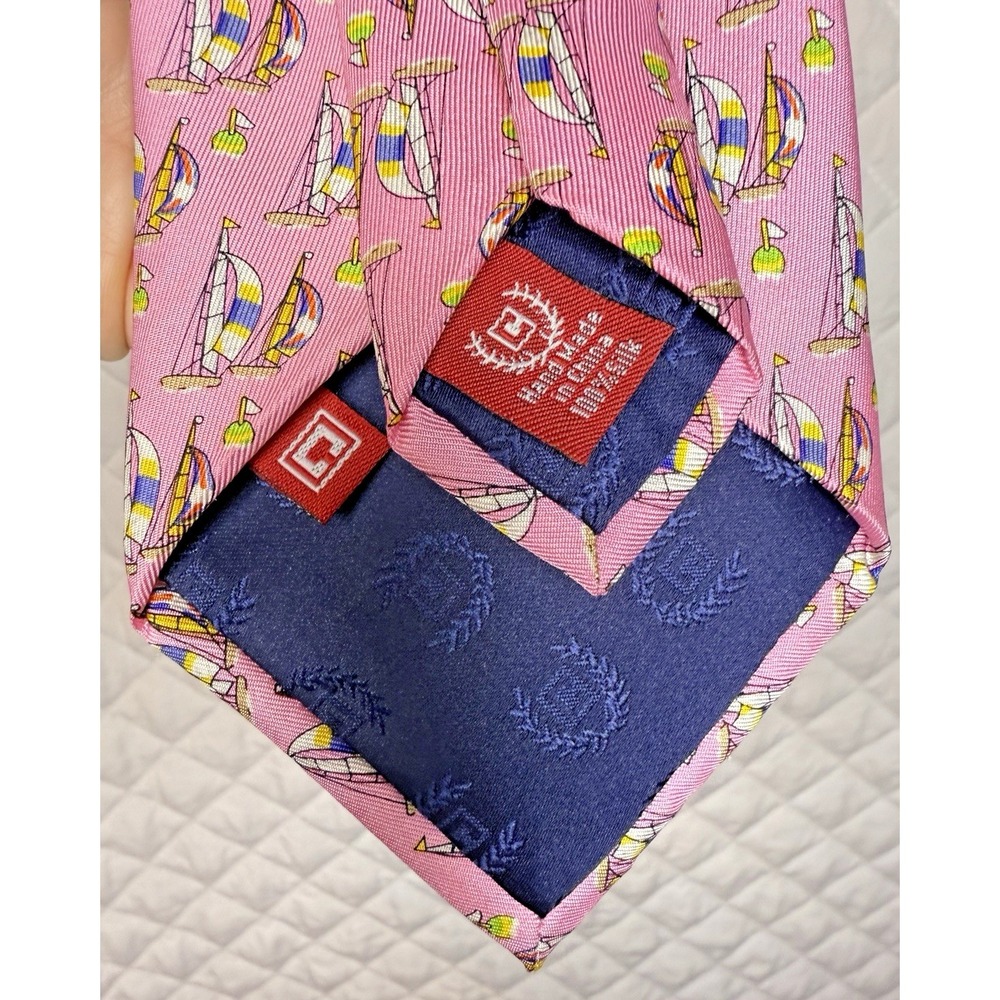 Rare NWT Chaps Ralph Lauren Silk Tie Ivy League Pink Sailboat Regatta